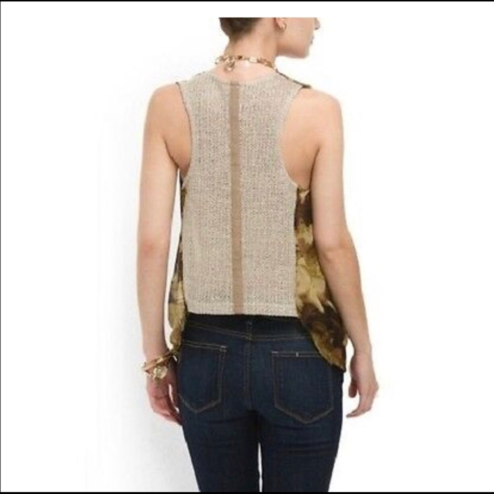 MAGGIE WARD KNIT BACK SHEER FRONT DRESSY TOP